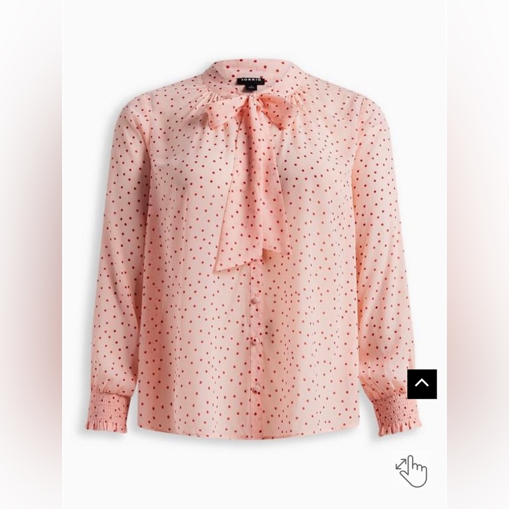 Torrid | Chiffon Bow Front Button-Up Blouse (Size 0)